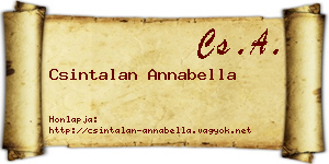 Csintalan Annabella névjegykártya